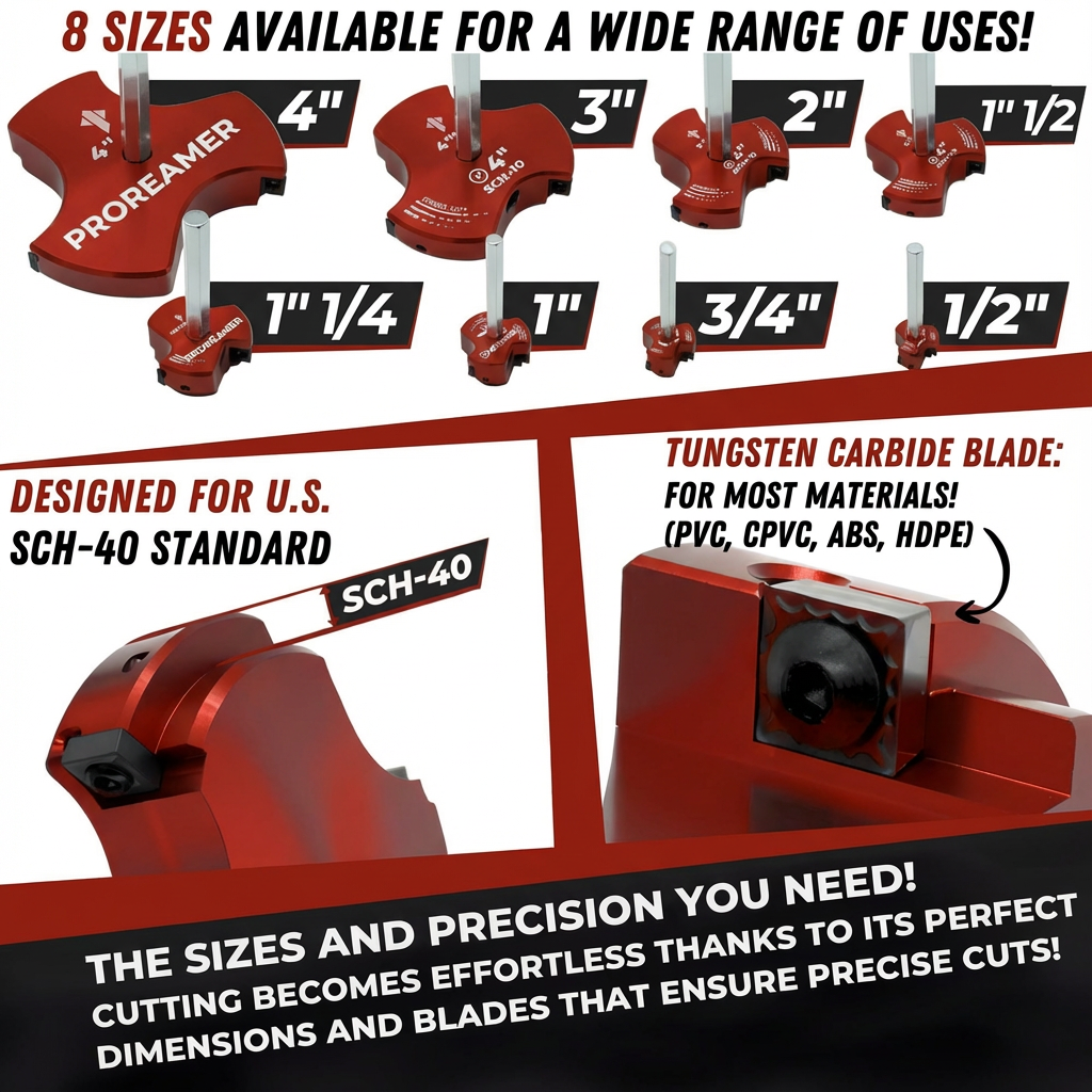 Single-Size Reaming Heads (0.5" to 4")